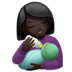 👩🏿‍🍼 woman feeding baby: dark skin tone display on Apple